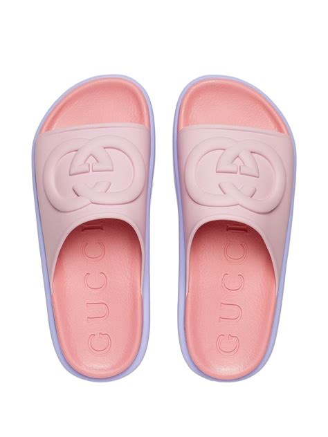 gucci rubber slides platform|gucci gg rubber slides.